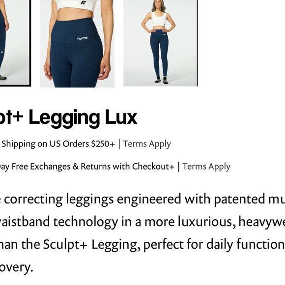 Women's Blue Forme Lux Leggings - Picture 2 of 4